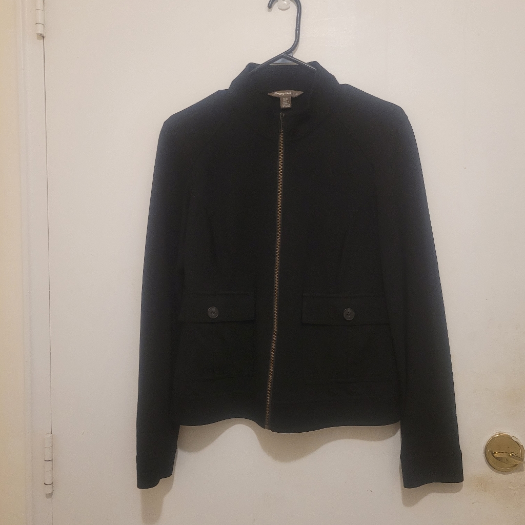 Tommy Bahama Black Zip-Up Jacket Size Small